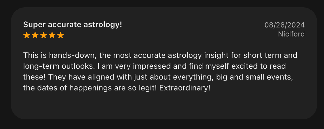 User review from the App Store